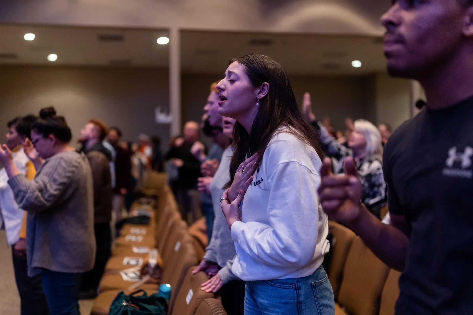 The Grace family gathered in worship
